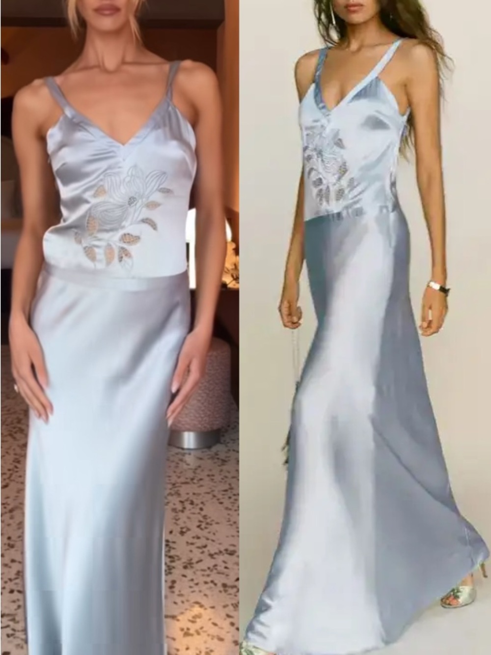 NEW Reformation Tatie Silk Dress Mineral Blue Rare Sold Out Limited Edition